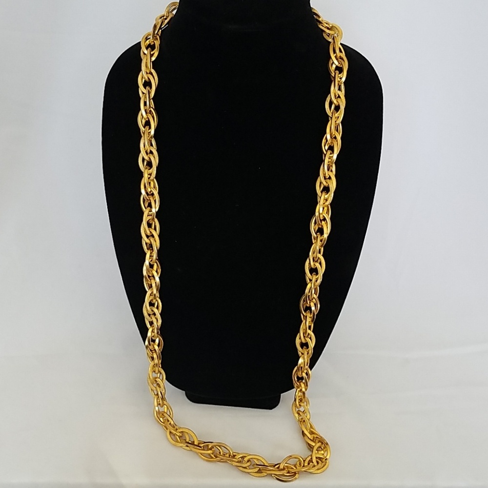 Long Gold Link Chain Necklace